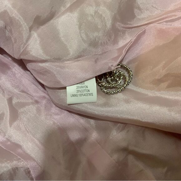 NWT Kay Unger New York Ivory Satin Blazer sz 12 Silk blend Bling Buttons - Picture 8 of 11